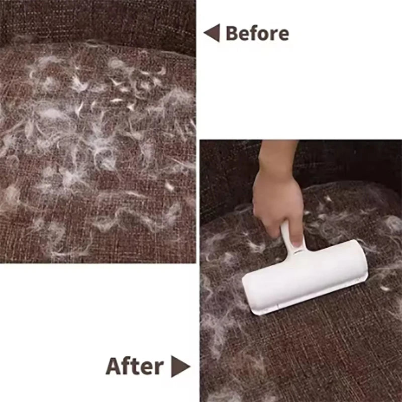 Pet Hair Remover for Cats and Dogs Reusable Self-Cleaning Cotton Plush Roller Set Suitable for Beds Sofas Carpets Cat Beds