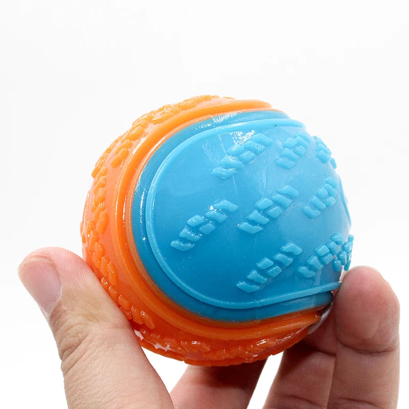 Squeaky Dog Ball Toy – Soft TPR Interactive Toy for Teeth Cleaning & Bite Resistance